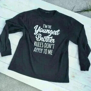 Lilicloth Boys Sweatshirt I'm The Youngest Brother Rules Graphics Pullover Large